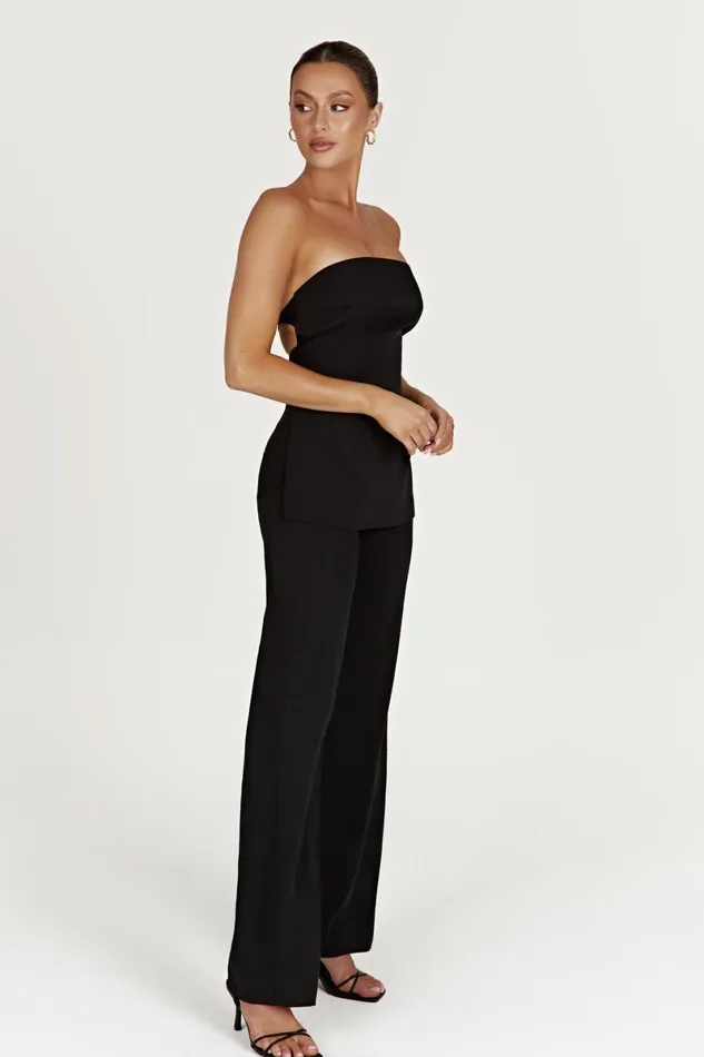 Meshki Sleeveless Tops Astrid Strapless Back Tie Top 8211 Black Black 8211 Women