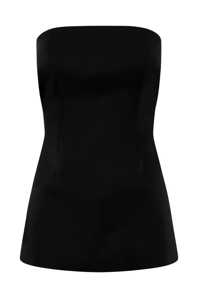 Meshki Sleeveless Tops Astrid Strapless Back Tie Top 8211 Black Black 8211 Women