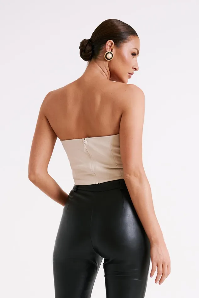 Meshki Sleeveless Tops Dahlia Strapless V Corset 8211 Cream Cream 8211 Women