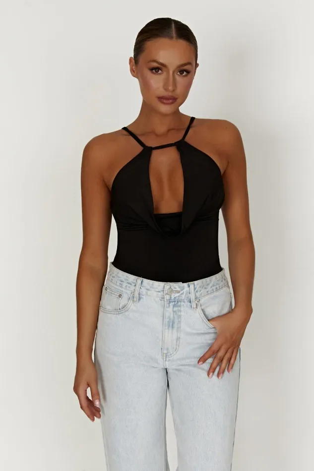 Meshki Sleeveless Tops Deanna Slinky Longline Top 8211 Black Black 8211 Women