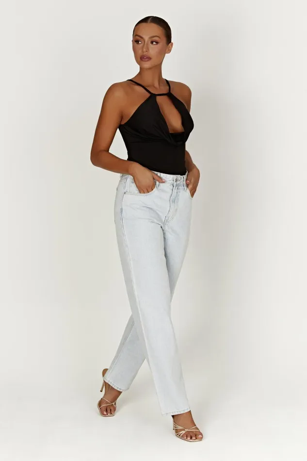 Meshki Sleeveless Tops Deanna Slinky Longline Top 8211 Black Black 8211 Women