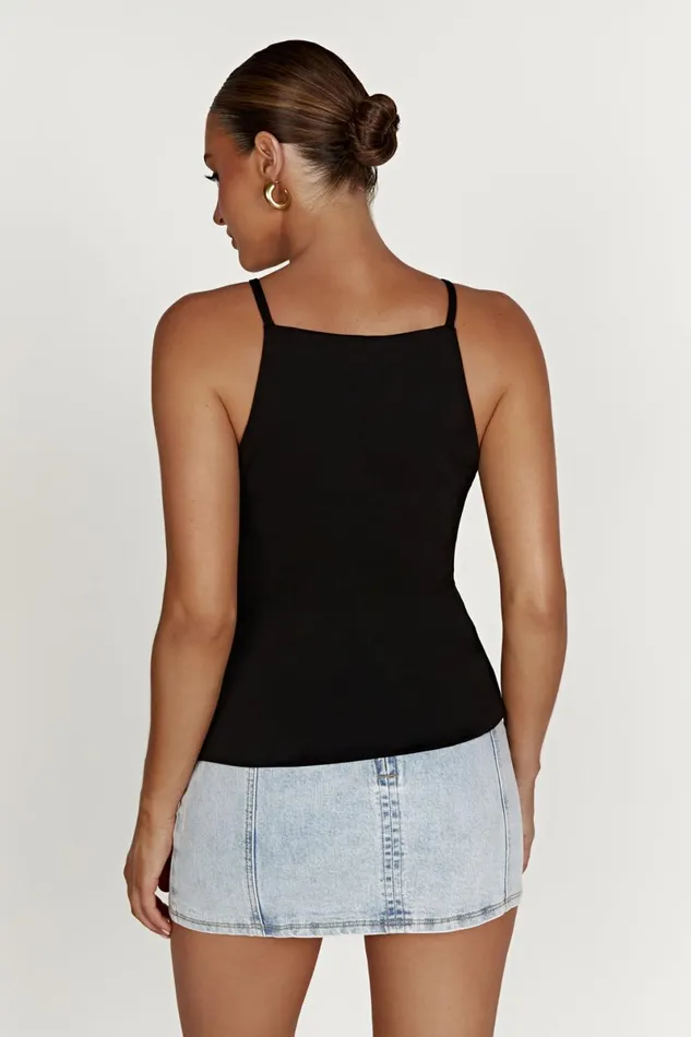 Meshki Sleeveless Tops Deanna Slinky Longline Top 8211 Black Black 8211 Women