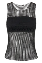 Meshki Sleeveless Tops Emerson Diamante Mesh Tank Top 8211 Black Black 8211 Women