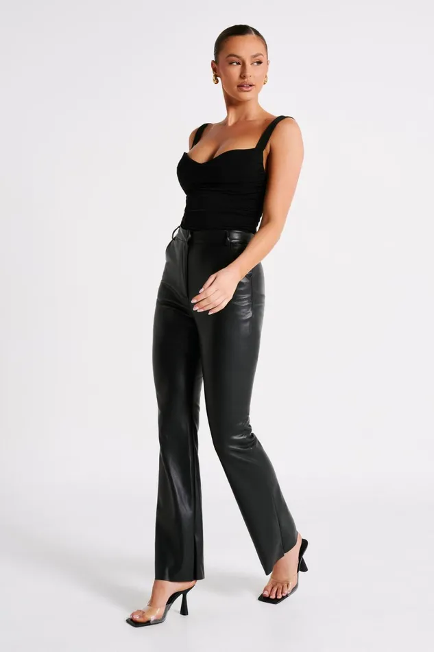 Meshki Sleeveless Tops Hailey Slinky Long Line Sweetheart Top 8211 Black Black 8211 Women