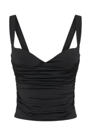 Meshki Sleeveless Tops Hailey Slinky Long Line Sweetheart Top 8211 Black Black 8211 Women