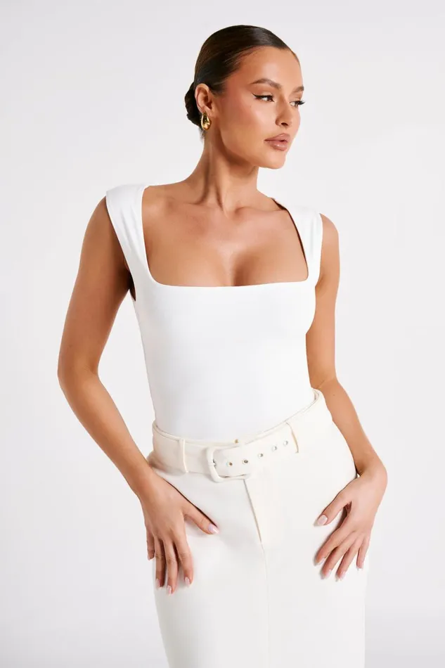 Meshki Sleeveless Tops Linley Recycled Nylon Long Line Top 8211 White White 8211 Women