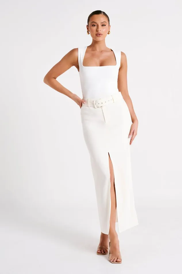 Meshki Sleeveless Tops Linley Recycled Nylon Long Line Top 8211 White White 8211 Women