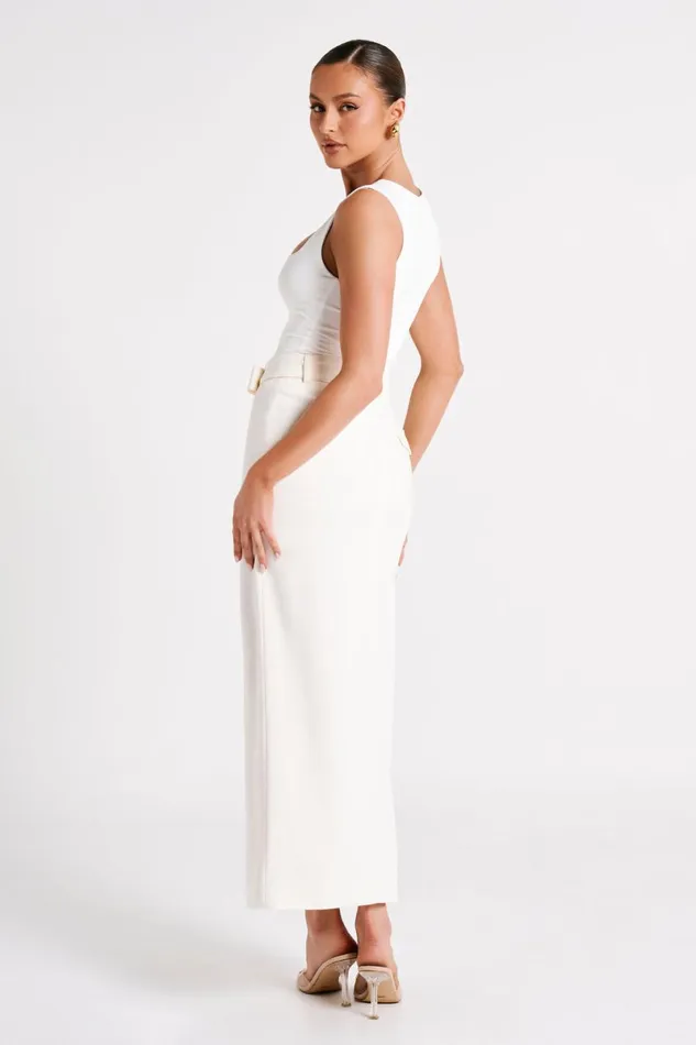 Meshki Sleeveless Tops Linley Recycled Nylon Long Line Top 8211 White White 8211 Women