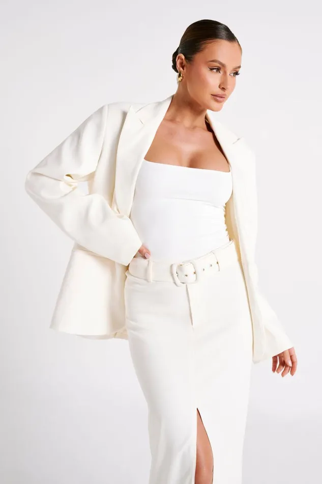 Meshki Sleeveless Tops Linley Recycled Nylon Long Line Top 8211 White White 8211 Women
