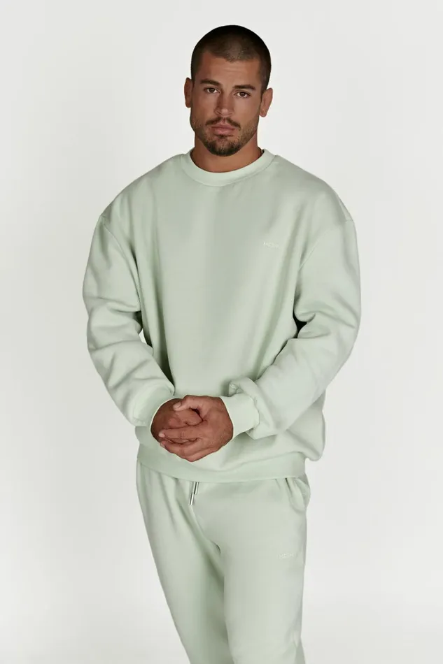 Meshki Sweaters and Hoodies Phoenix Oversized Unisex Crewneck Jumper 8211 Light Sage Lightsage 8211 Women