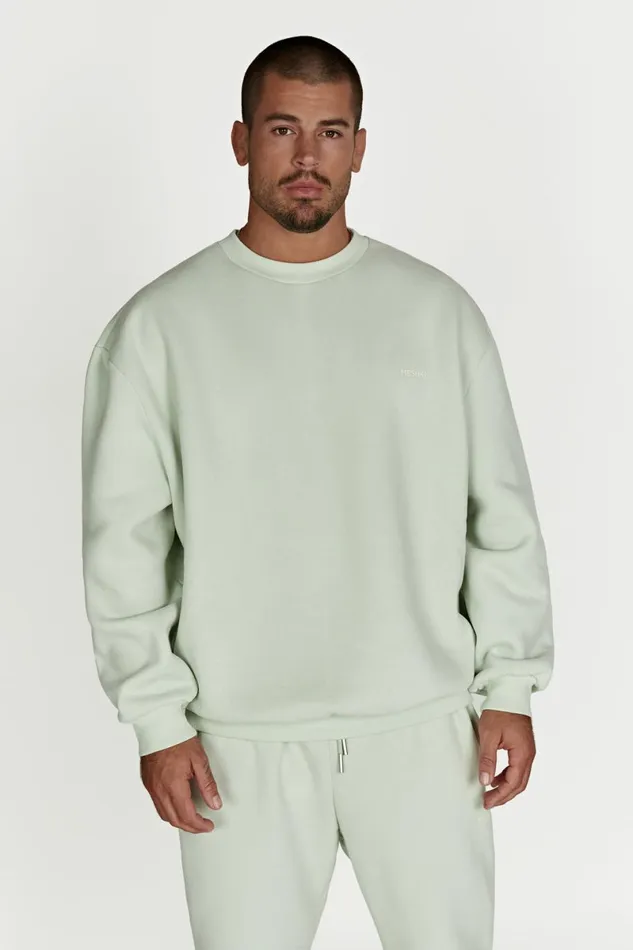 Meshki Sweaters and Hoodies Phoenix Oversized Unisex Crewneck Jumper 8211 Light Sage Lightsage 8211 Women