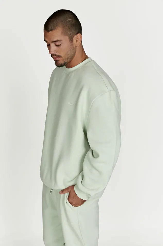 Meshki Sweaters and Hoodies Phoenix Oversized Unisex Crewneck Jumper 8211 Light Sage Lightsage 8211 Women