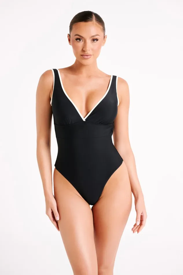 Meshki Swimwear Emelia Recycled Contrast One Piece 8211 Black Black 8211 Women