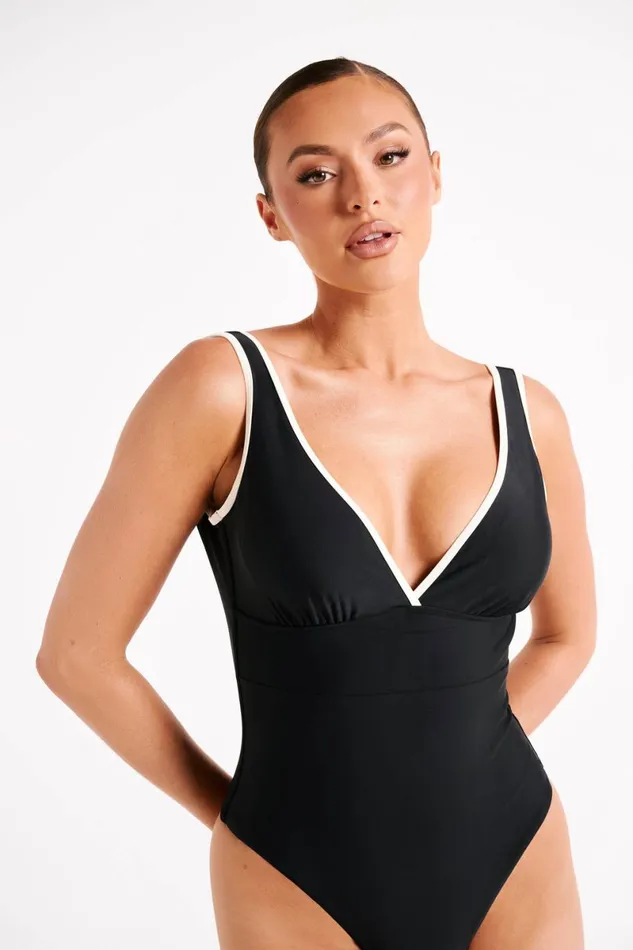 Meshki Swimwear Emelia Recycled Contrast One Piece 8211 Black Black 8211 Women