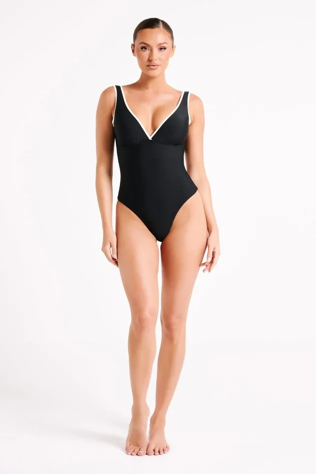 Meshki Swimwear Emelia Recycled Contrast One Piece 8211 Black Black 8211 Women
