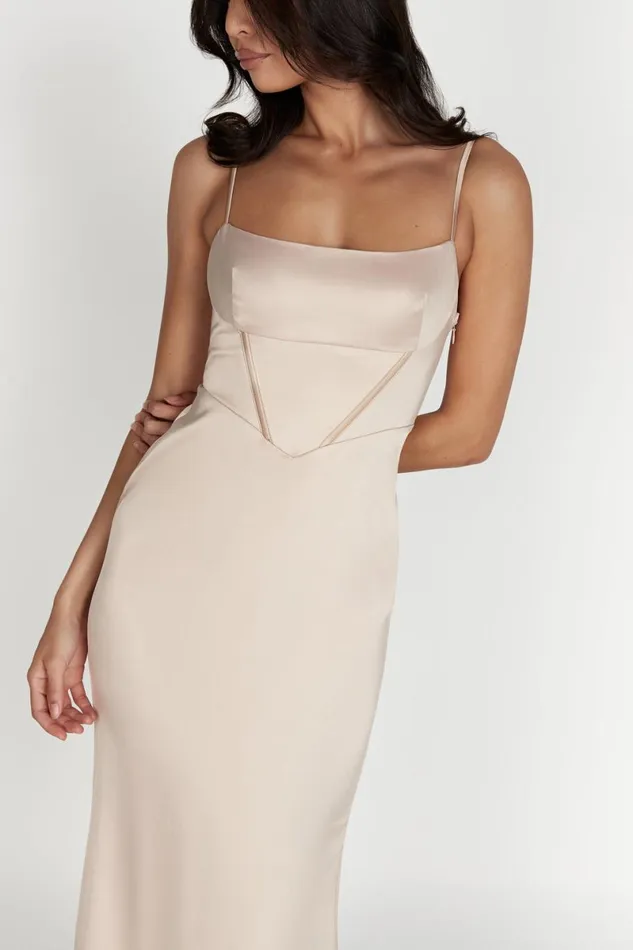 Meshki Wedding Guests Desirie Corset Maxi Dress 8211 Champagne Champagne 8211 Women