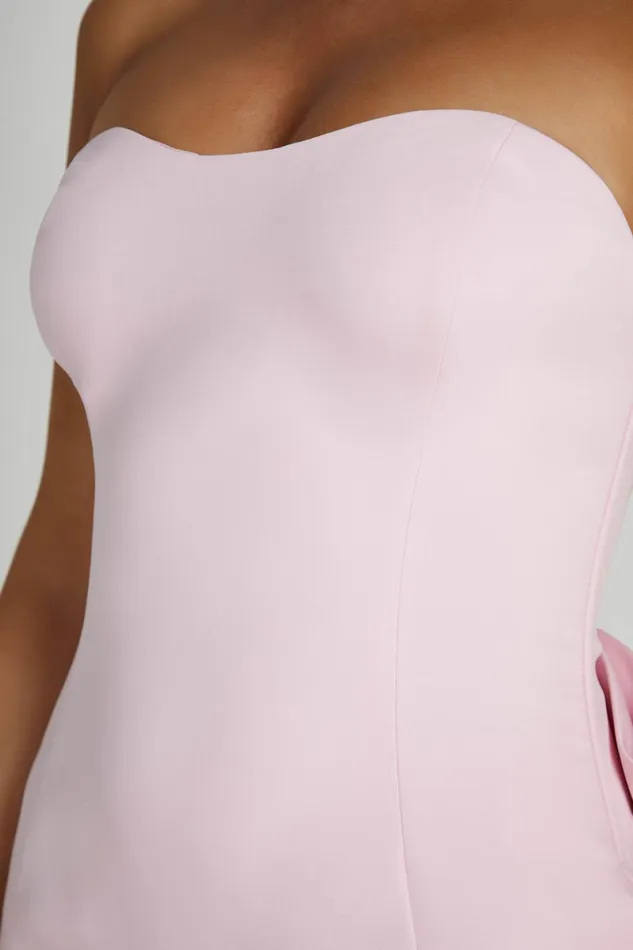 Meshki Wedding Guests Meredith Strapless Bow Mini Dress 8211 Blush Pink Blushpink 8211 Women