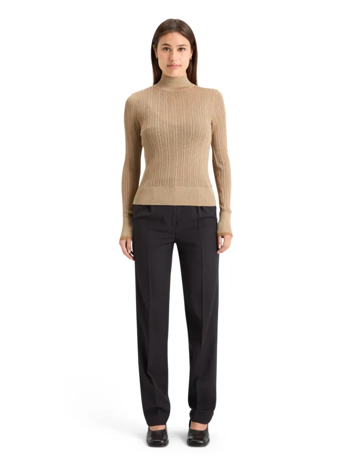 METALLIC POINTELLE FITTED PULLOVER Gold Women Scotch and Soda Sweatshirts and Hoodies