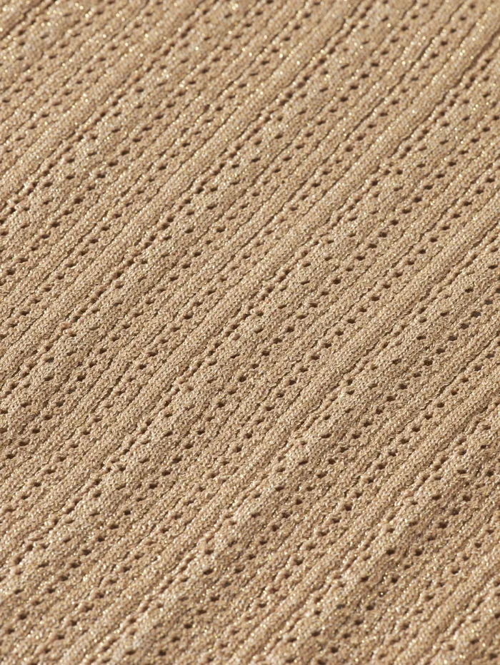 METALLIC POINTELLE FITTED PULLOVER Gold Women Scotch and Soda Sweatshirts and Hoodies METALLIC POINTELLE FITTED PULLOVER Gold Women Scotch and Soda Sweatshirts and Hoodies