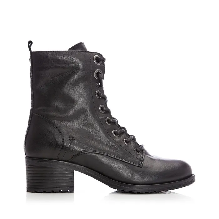 MidCalf Boots Women Moda In Pelle Bezzie Black Leather