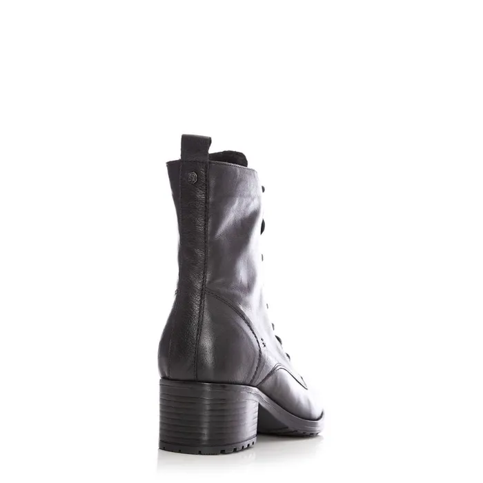 MidCalf Boots Women Moda In Pelle Bezzie Black Leather