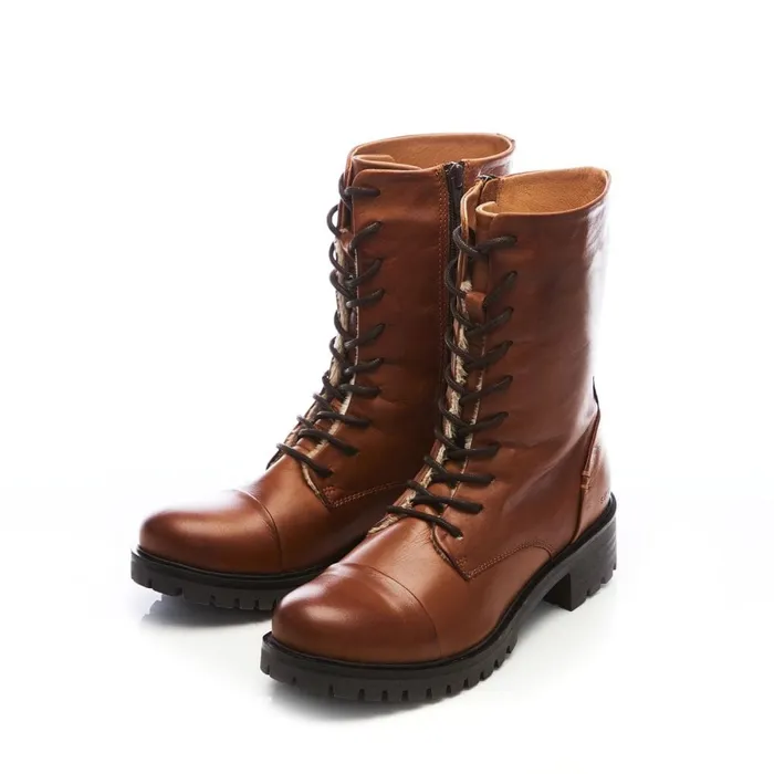 MidCalf Boots Women Moda In Pelle Shoon Sh Illona Tan Leather