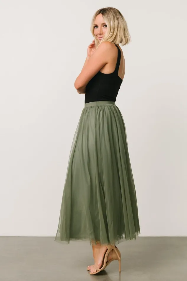 Mila Tulle Skirt Dark Sage Women Baltic Born Skirts