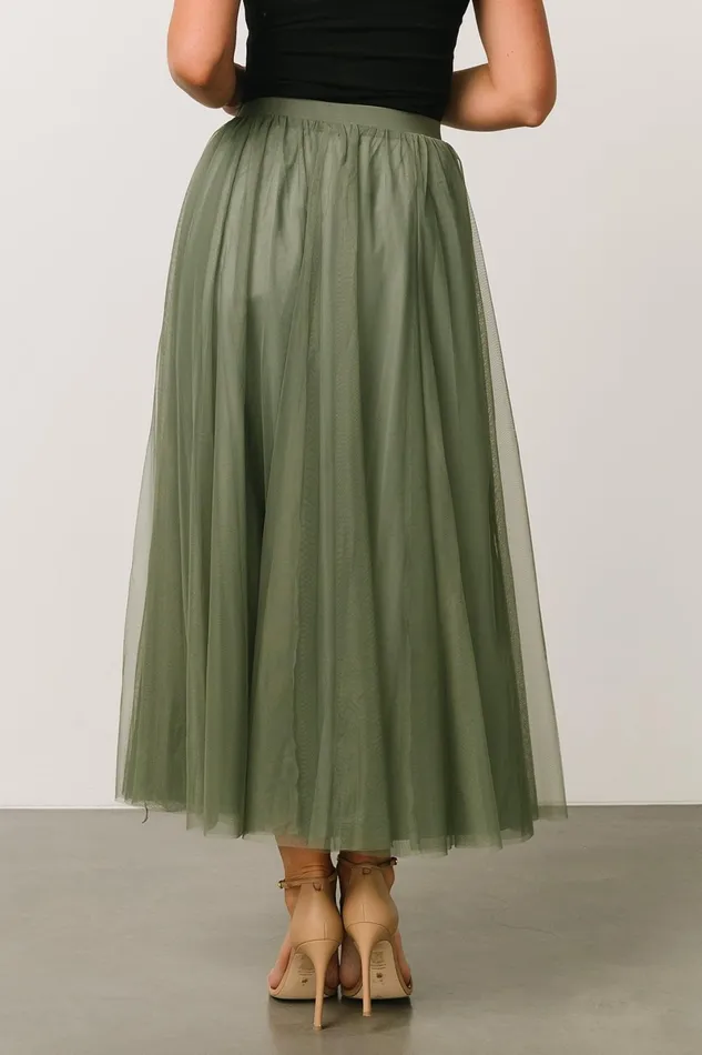 Mila Tulle Skirt Dark Sage Women Baltic Born Skirts