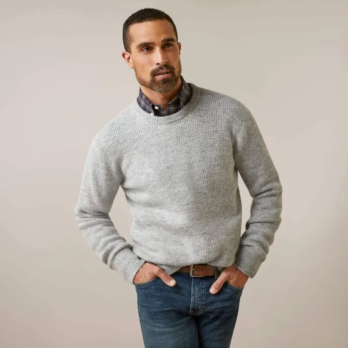 Mill Valley Sweater Heather Grey Men Ariat Sweatshirts and Hoodies