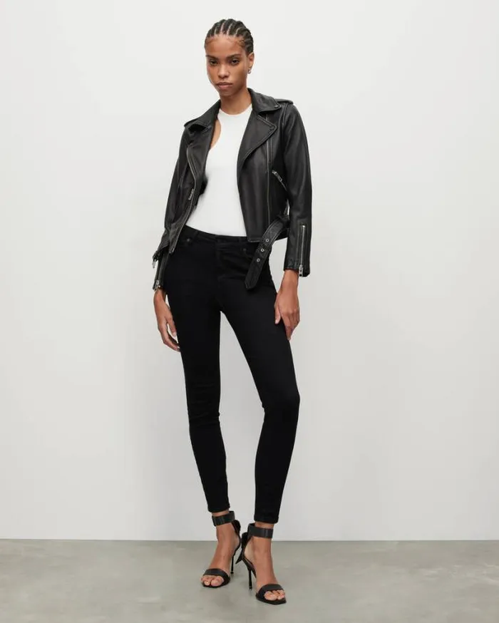 Miller MidRise Size Me Skinny Jeans Black Women AllSaints Jeans