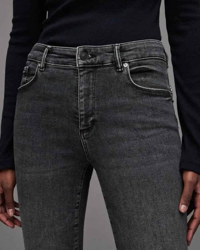 Miller MidRise Stretch Push Up Skinny Jeans Washed Black Women AllSaints Jeans Miller MidRise Stretch Push Up Skinny Jeans Washed Black Women AllSaints Jeans