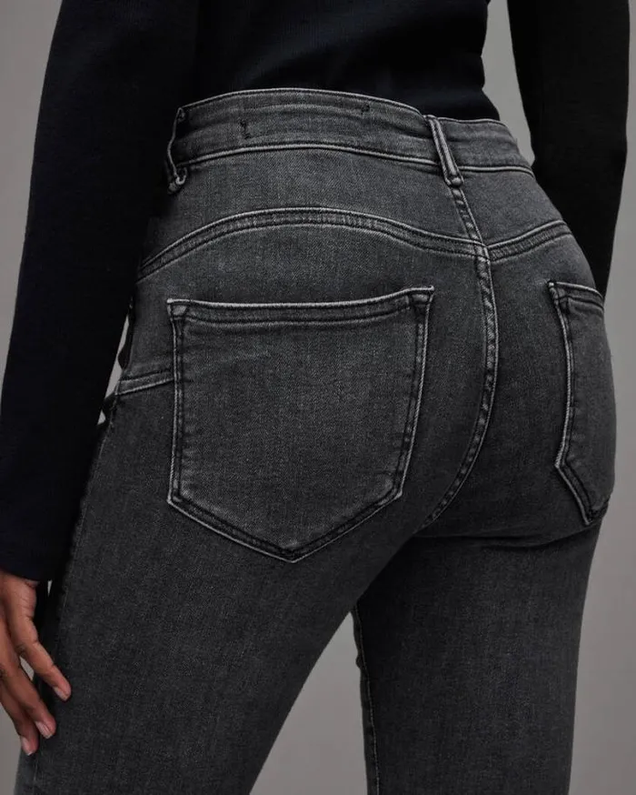 Miller MidRise Stretch Push Up Skinny Jeans Washed Black Women AllSaints Pants and Leggings Miller MidRise Stretch Push Up Skinny Jeans Washed Black Women AllSaints Pants and Leggings