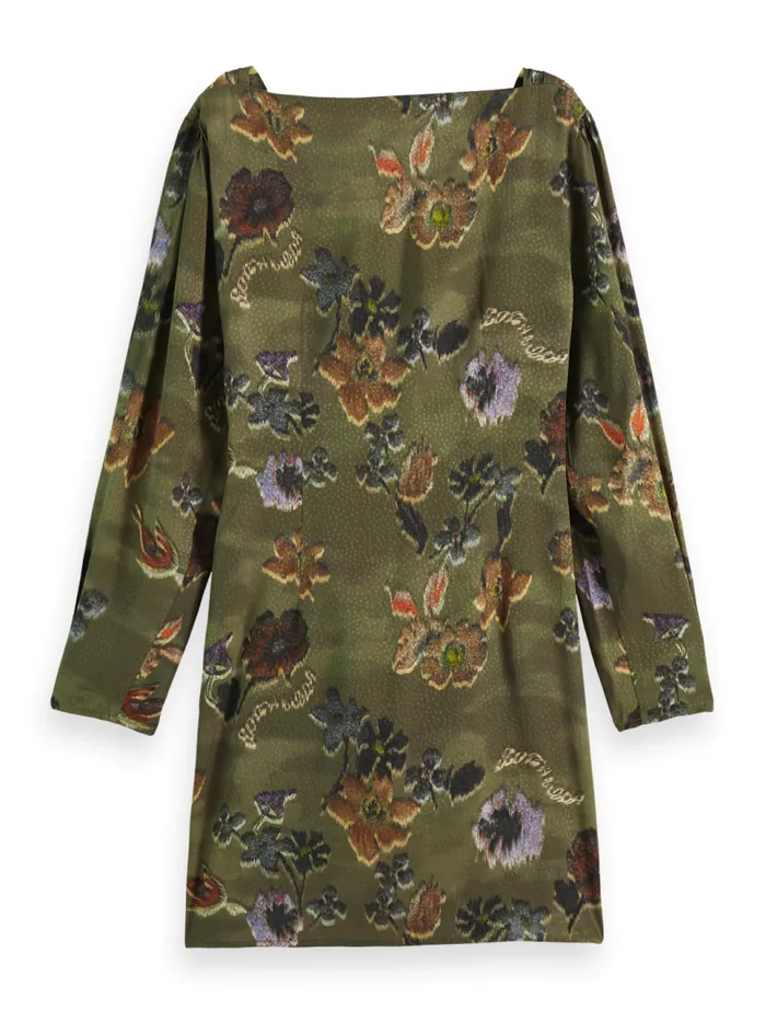Mini Viscose Jacquard Wrap Dress Poetry Tapestry Military Women Scotch and Soda Dresses and Jumpsuits Mini Viscose Jacquard Wrap Dress Poetry Tapestry Military Women Scotch and Soda Dresses and Jumpsuits
