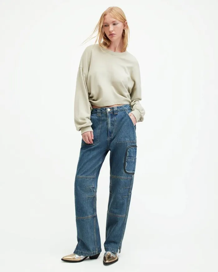 Mira Drawcord Relaxed Fit Sweatshirt Muted Green Women AllSaints Sweatshirts and Hoodies Mira Drawcord Relaxed Fit Sweatshirt Muted Green Women AllSaints Sweatshirts and Hoodies