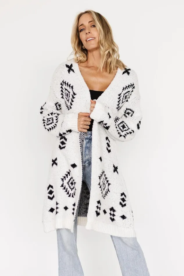 Missoula Oversized Cardigan Off White Black Women Baltic Born Cardigans