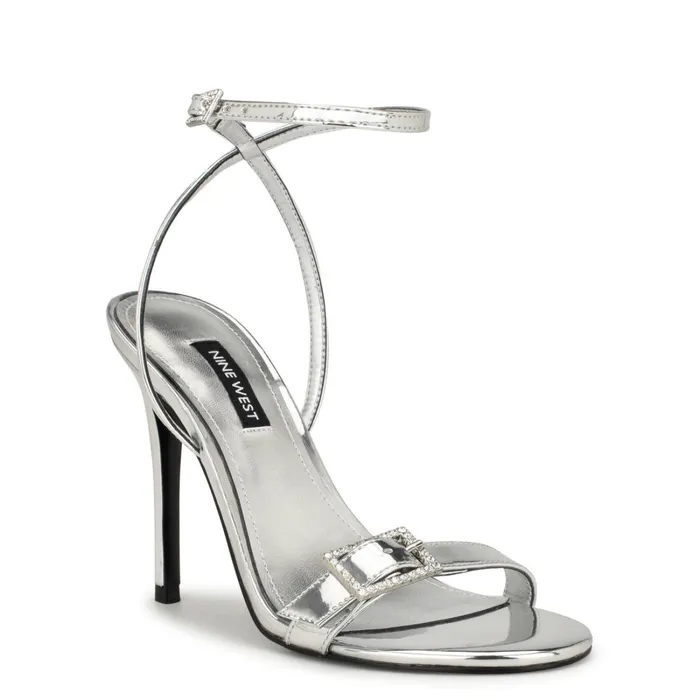 Moras Dress Sandals Silver Women Nine West Heeled Moras Dress Sandals Silver Women Nine West Heeled