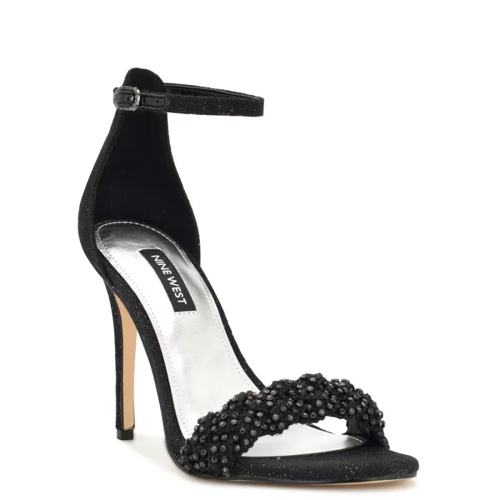 Morelov Heeled Sandals Black Crystal Women Nine West Dress Morelov Heeled Sandals Black Crystal Women Nine West Dress