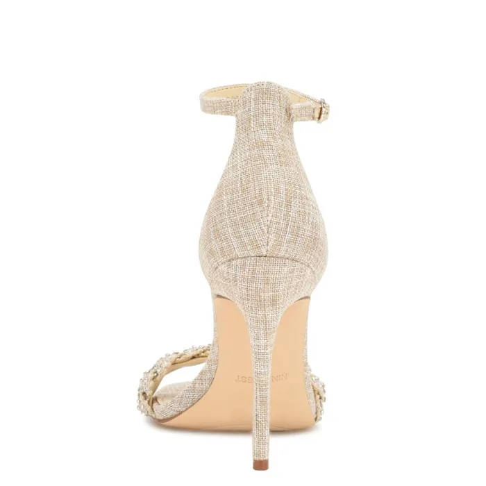 Morelov Heeled Sandals Natural Crystal Women Nine West High Heels Morelov Heeled Sandals Natural Crystal Women Nine West High Heels