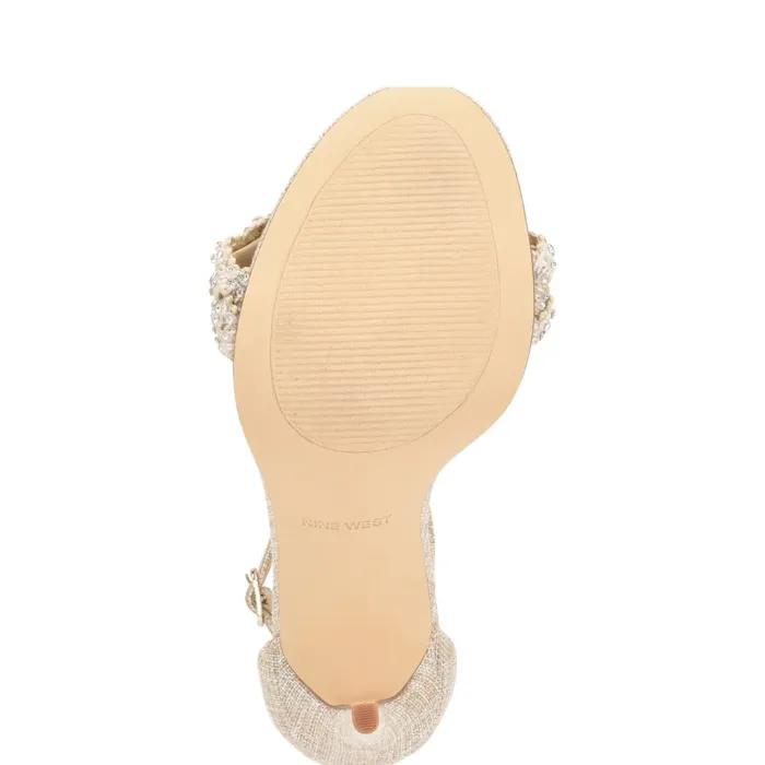 Morelov Heeled Sandals Natural Crystal Women Nine West High Heels Morelov Heeled Sandals Natural Crystal Women Nine West High Heels