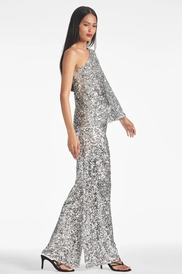 Morgan Top 8211 Silver Sequins Women Sachin and Babi Tops and Blouses