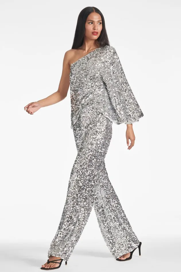 Morgan Top 8211 Silver Sequins Women Sachin and Babi Tops and Blouses