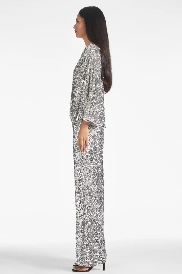 Morgan Top 8211 Silver Sequins Women Sachin and Babi Tops and Blouses