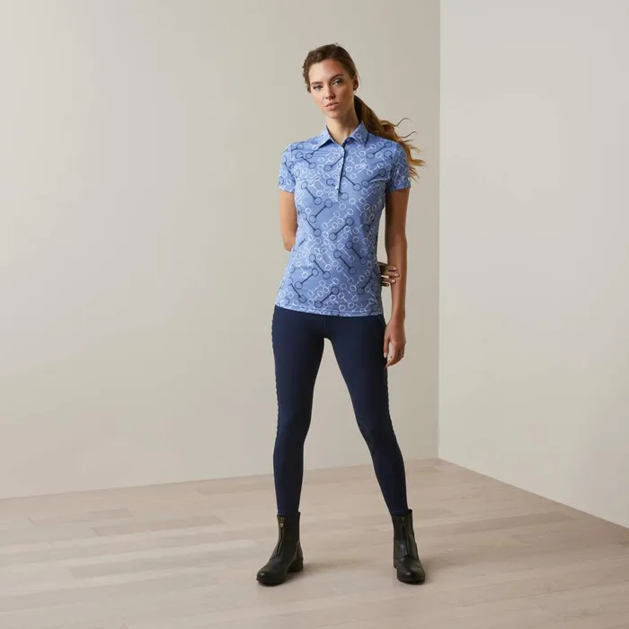 Motif Polo Ashleigh Blue Bit Print Women Ariat TShirts and Tops Motif Polo Ashleigh Blue Bit Print Women Ariat TShirts and Tops