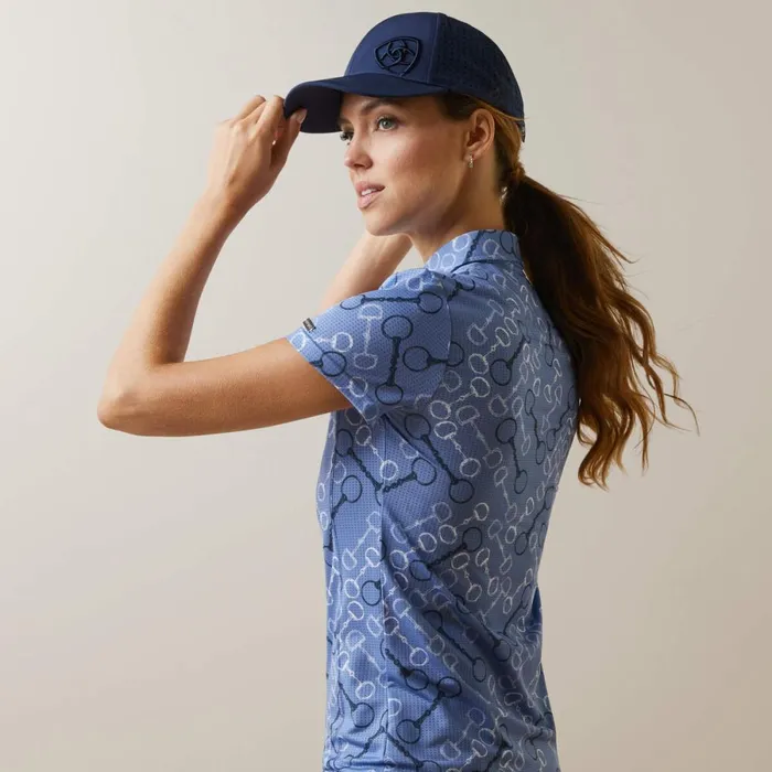 Motif Polo Ashleigh Blue Bit Print Women Ariat TShirts and Tops Motif Polo Ashleigh Blue Bit Print Women Ariat TShirts and Tops