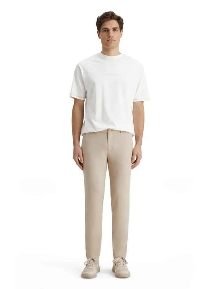 Mott Jersey Slim Fit Chino Parchment Melange Men Scotch and Soda Pants