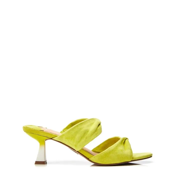 Mule Sandals Women Moda In Pelle Loola Lime Green Suede