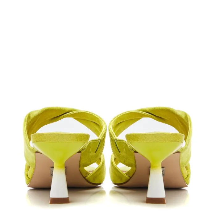 Mule Sandals Women Moda In Pelle Loola Lime Green Suede