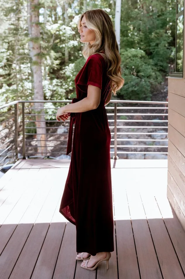 Nadine Velvet Midi Dress Merlot Women Baltic Born Bump Friendly Nadine Velvet Midi Dress Merlot Women Baltic Born Bump Friendly