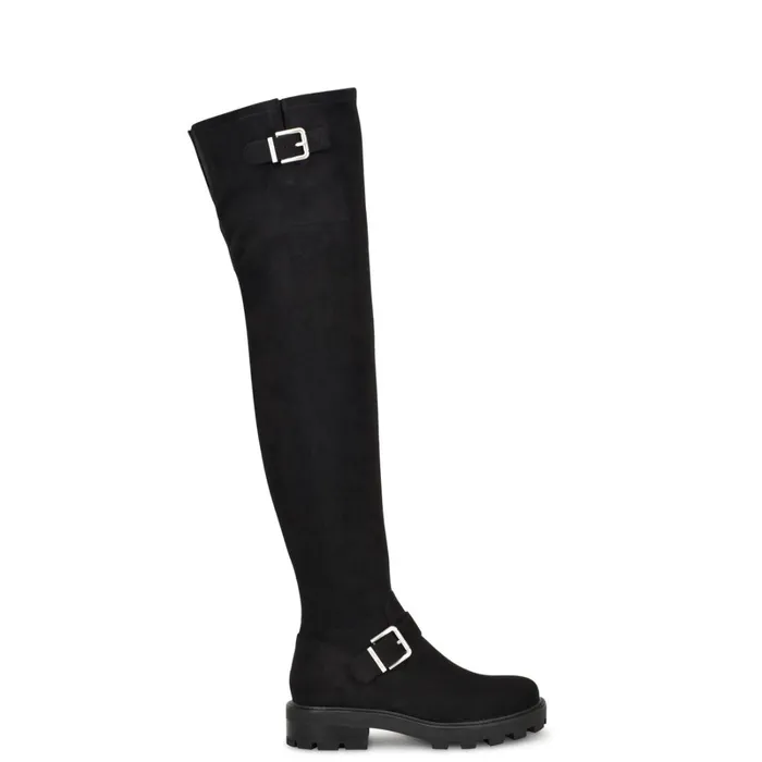 Nans Lug Sole Over The Knee Boots Black Women Nine West Boots and Booties