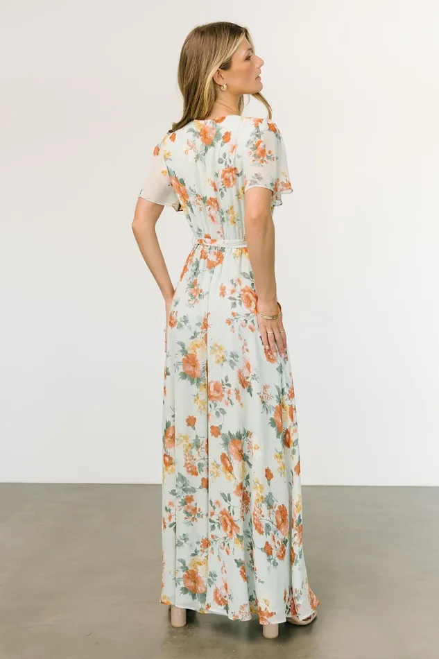 Naomi Short Sleeve Maxi Dress Sage Floral Women Baltic Born Mother Of The Bride Naomi Short Sleeve Maxi Dress Sage Floral Women Baltic Born Mother Of The Bride